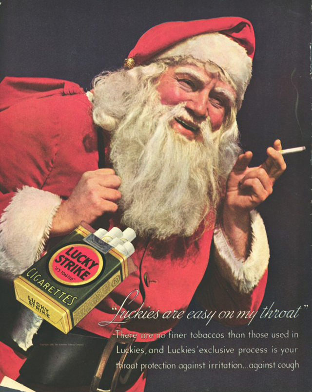 Santa Smokes? Bizarre Vintage Tobacco Ads Featuring Santa Claus