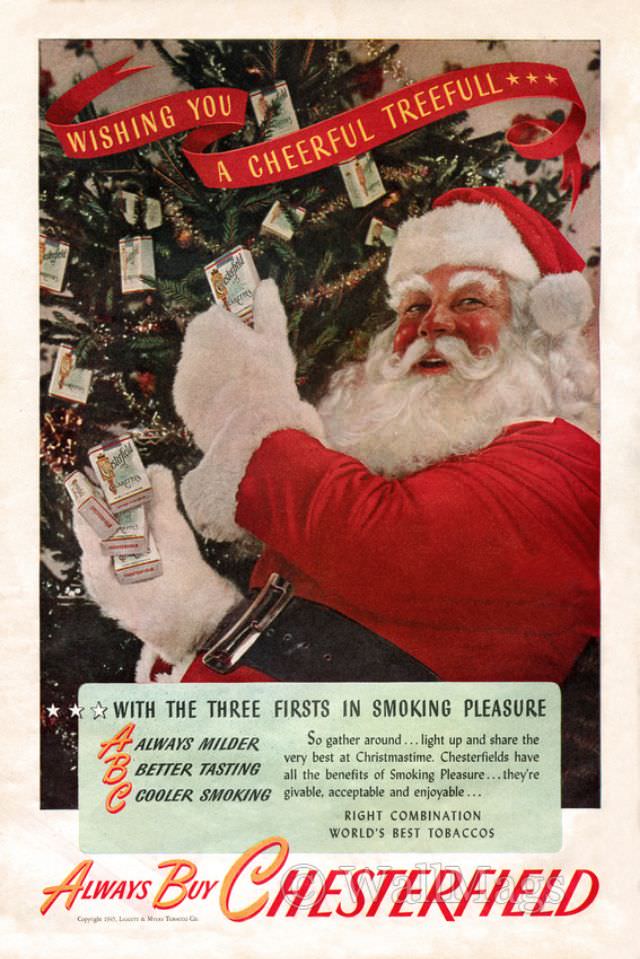 Santa Smokes? Bizarre Vintage Tobacco Ads Featuring Santa Claus