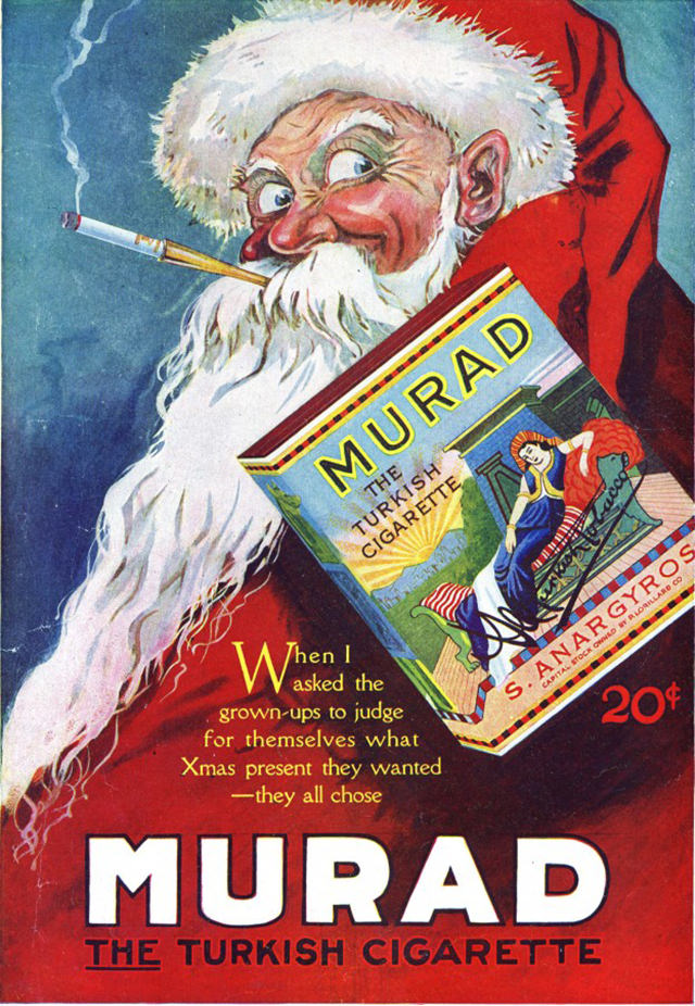 Santa Smokes? Bizarre Vintage Tobacco Ads Featuring Santa Claus