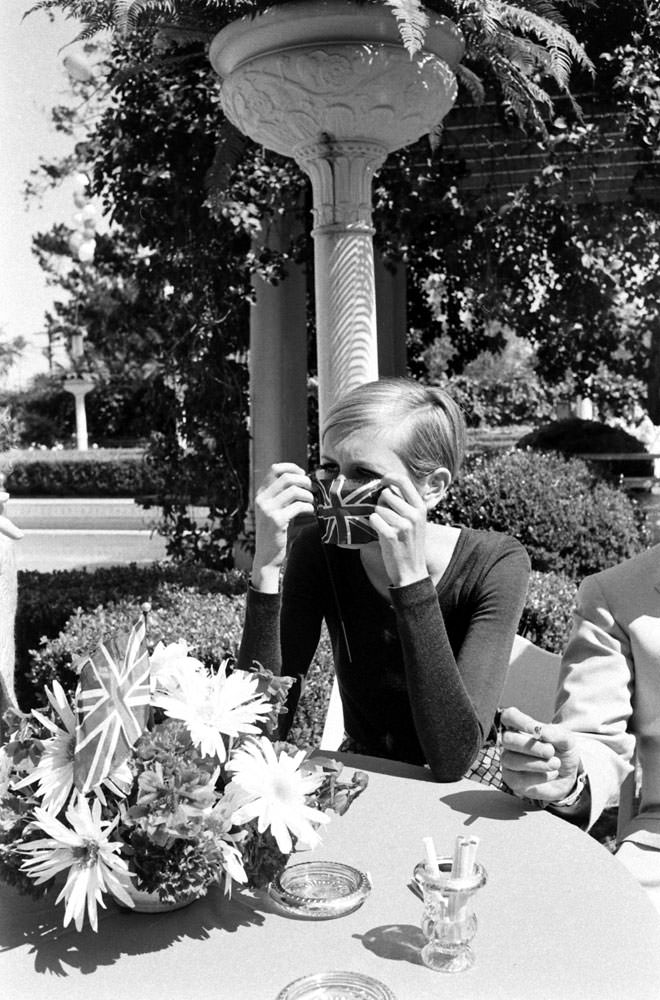 Twiggy at a party thrown for her in Beverly Hills, 1967.