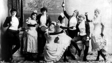 Ladies Drinking New Year 1900s