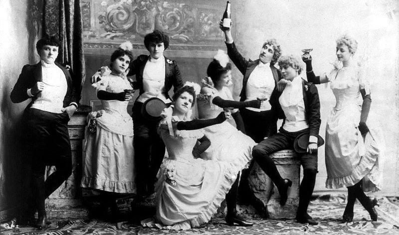 Ladies Drinking New Year 1900s