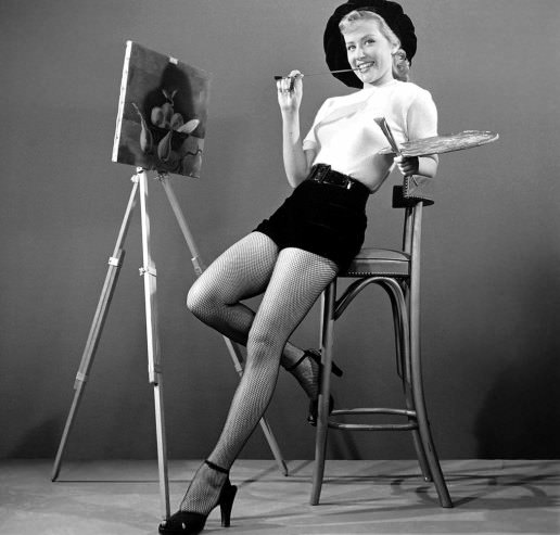 Joyce Holden as an artist, 1950